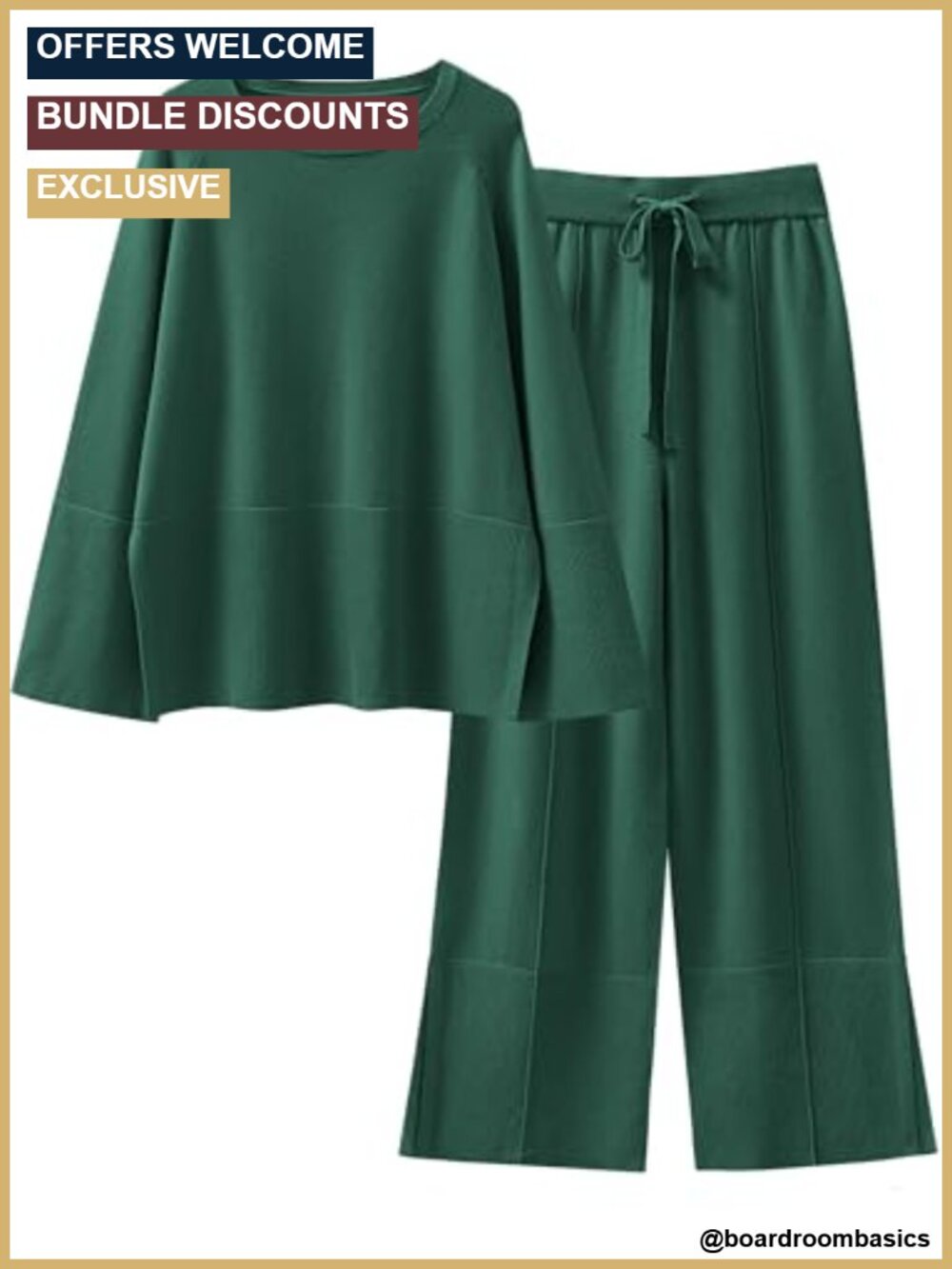2 Piece Oversized Knit Sweater Set Wide Leg Pants Lounge Set